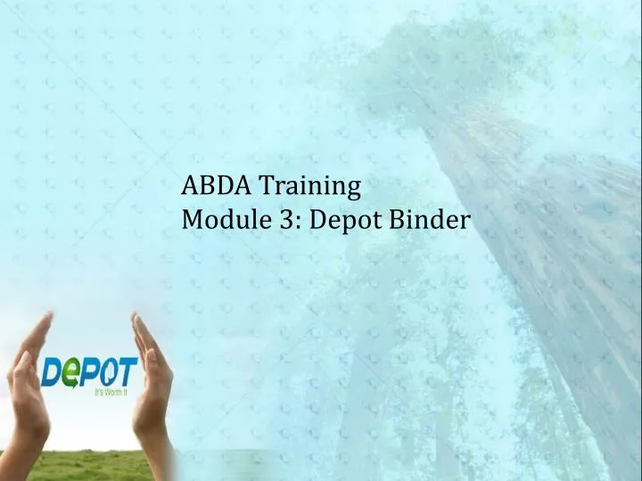 abda training module 3 depot binder
