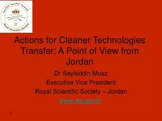 Actions for Cleaner Technologies Transfer: A Point of View from Jordan