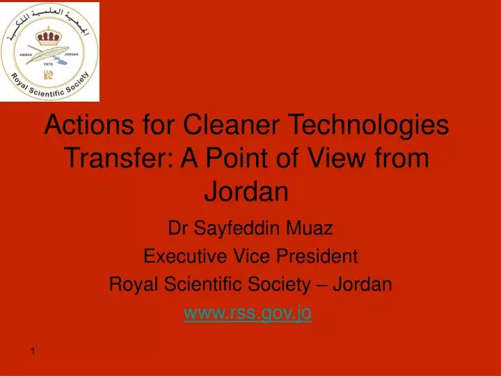 actions for cleaner technologies transfer a point of view from jordan