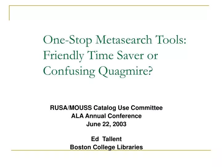 one stop metasearch tools friendly time saver or confusing quagmire