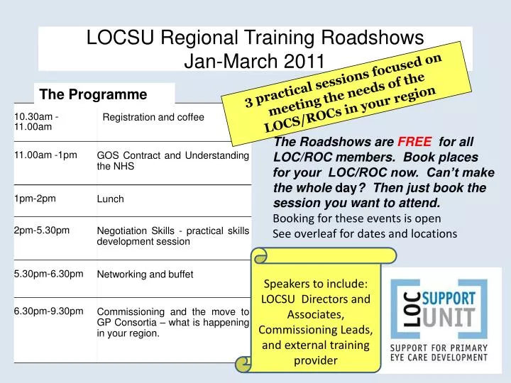 locsu regional training roadshows jan march 2011