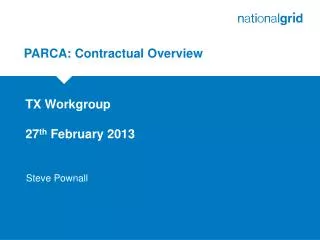 PARCA: Contractual Overview