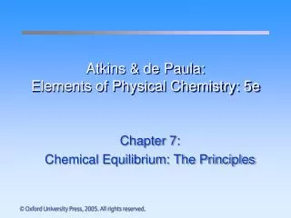 Atkins &amp; de Paula: Elements of Physical Chemistry: 5e