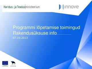 programmi l petamise toimingud rakendus ksuse info
