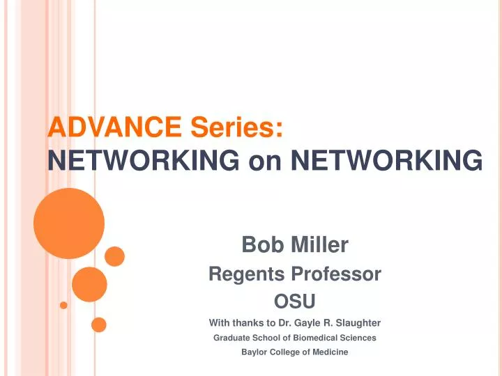 advance series networking on networking