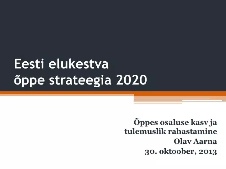 eesti elukestva ppe strateegia 2020