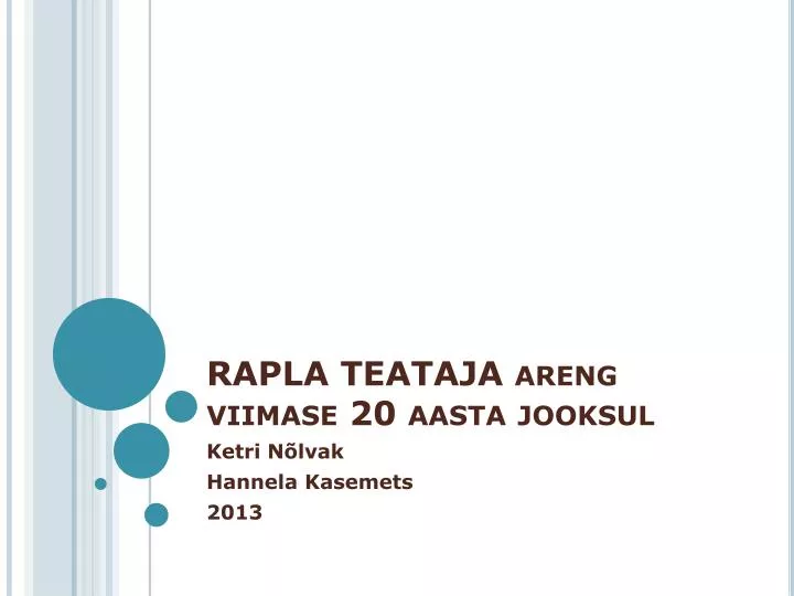 rapla teataja areng viimase 20 aasta jooksul