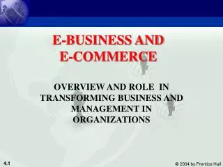 E-BUSINESS AND E-COMMERCE
