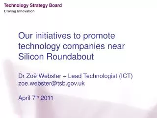 Our initiatives to promote technology companies near Silicon Roundabout