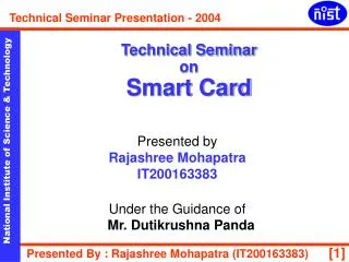Technical Seminar on Smart Card
