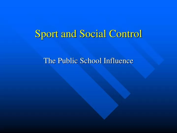 sport and social control