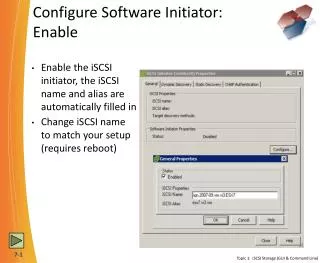 Configure Software Initiator: Enable