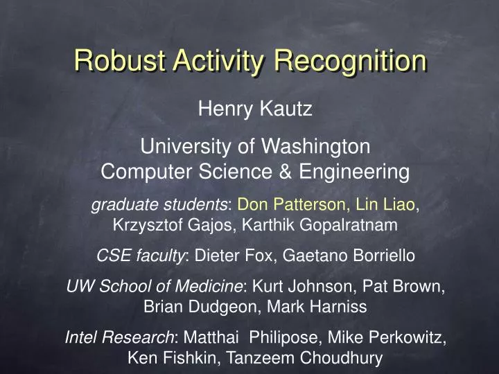 robust activity recognition