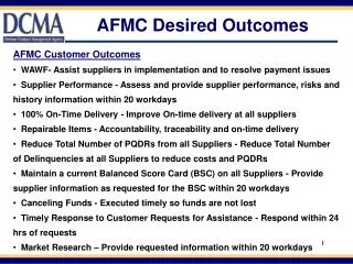 AFMC Desired Outcomes