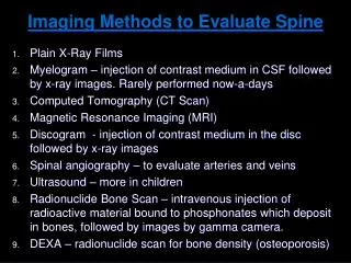 Imaging Methods to Evaluate Spine Plain X-Ray Films