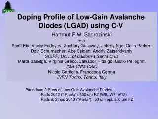 Doping Profile of Low-Gain Avalanche Diodes (LGAD) using C-V