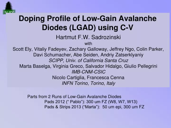 doping profile of low gain avalanche diodes lgad using c v