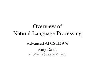 Overview of Natural Language Processing