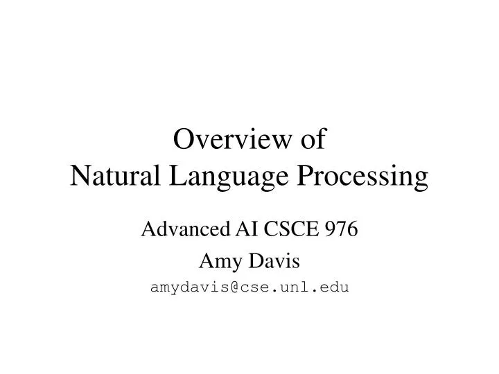 overview of natural language processing