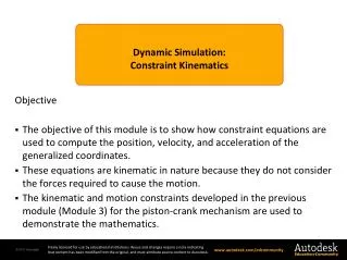 Dynamic Simulation : Constraint Kinematics