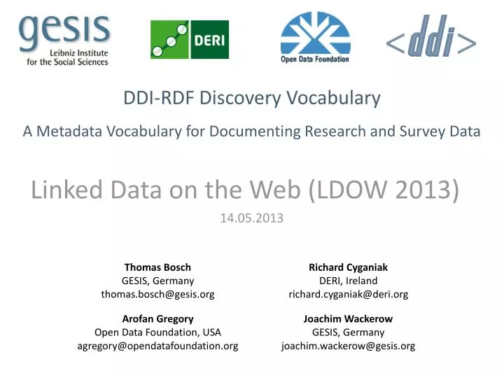 ddi rdf discovery vocabulary a metadata vocabulary for documenting research and survey data