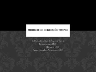 modelo de regresi n simple