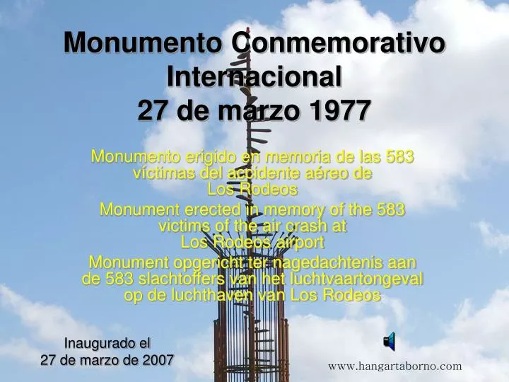 monumento conmemorativo internacional 27 de marzo 1977