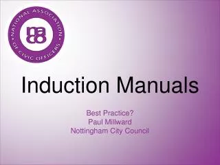 Induction Manuals