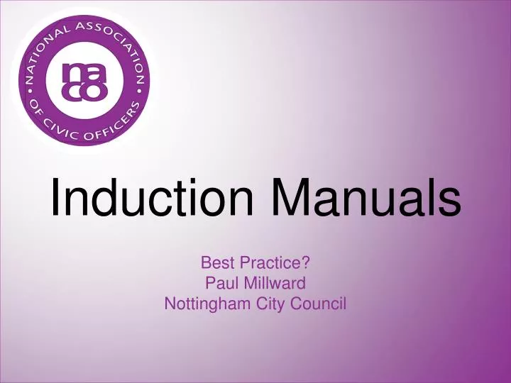 induction manuals