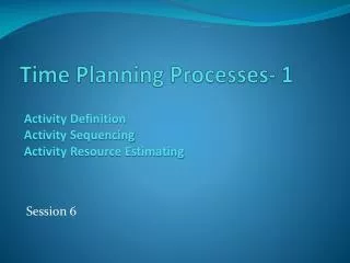 time planning processes 1