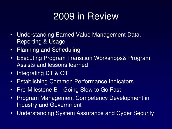 2009 in review
