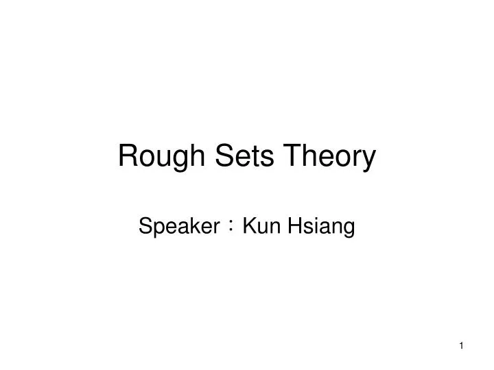 rough sets theory