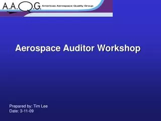 Aerospace Auditor Workshop