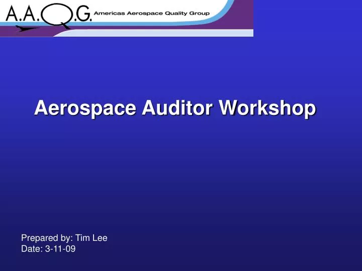 aerospace auditor workshop