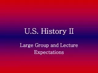 U.S. History II