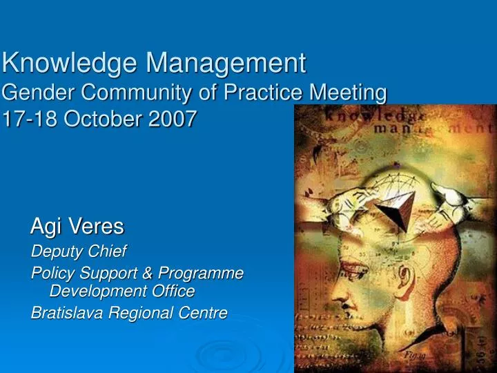 knowledge management gender community of practice meeting 17 18 october 2007