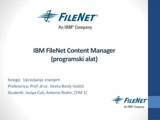 ibm filenet content manager programski alat