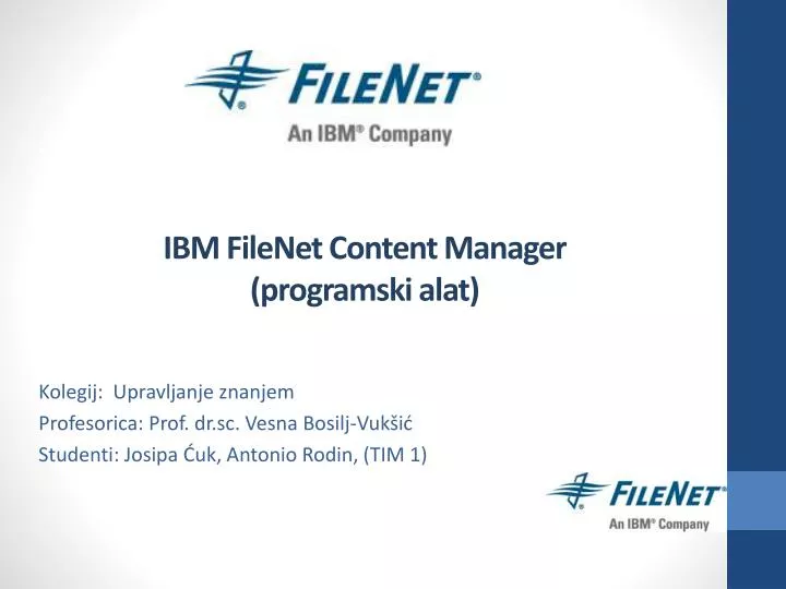 ibm filenet content manager programski alat