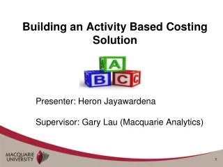 Building an Activity Based Costing Solution