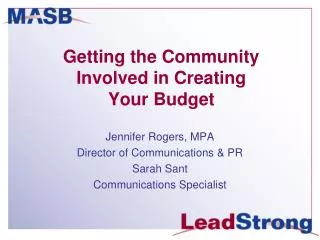 Getting the Community Involved in Creating Your Budget