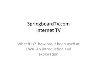 SpringboardTV Internet TV