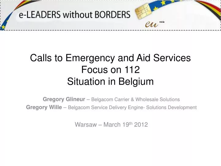 calls to emergency and aid services focus on 112 situation in belgium