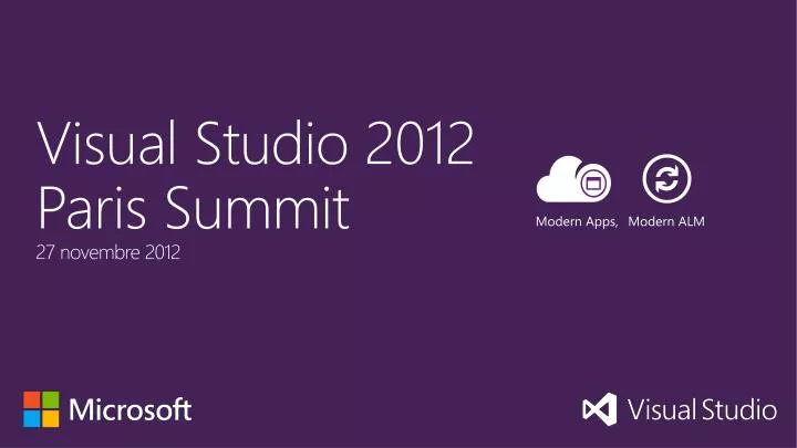 visual studio 2012 paris summit 27 novembre 2012