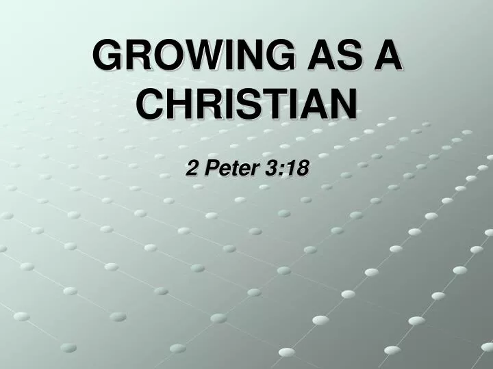 growing as a christian
