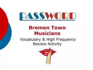Bremen Town Musicians Vocabulary &amp; High Frequency Review Activity