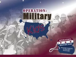 Chapter 12: Additional Resources Operation: Military Kids Ready, Set, Go! Training