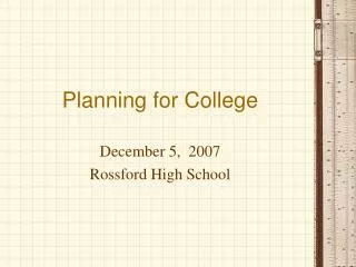 Planning for College