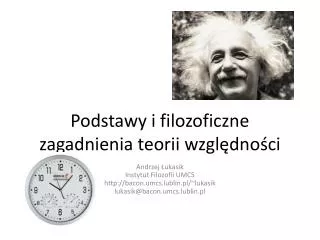 podstawy i filozoficzne zagadnienia teorii wzgl dno ci