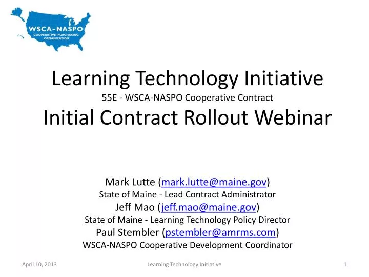 learning technology initiative 55e wsca naspo cooperative contract initial contract rollout webinar