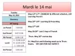 Mardi le 14 mai